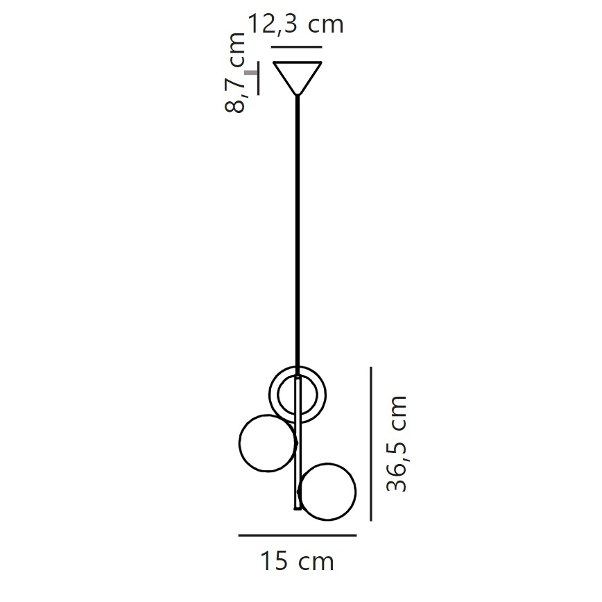 Nordlux - Chandelier on a string LILLY 3xE14/40W/230V black