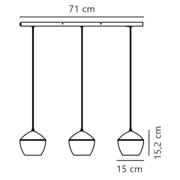 Nordlux - Chandelier on a string ORBIFORM 3xE14/25W/230V black/grey