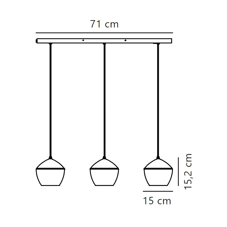 Nordlux - Chandelier on a string ORBIFORM 3xE14/25W/230V black/grey