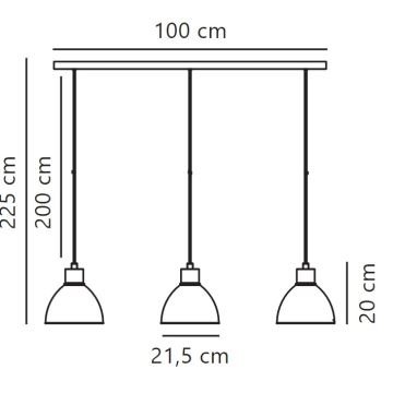 Nordlux - Chandelier on a string POP 3xE27/40W/230V black/gold