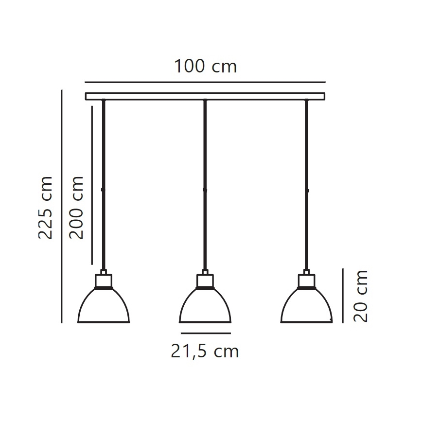 Nordlux - Chandelier on a string POP 3xE27/40W/230V black/gold