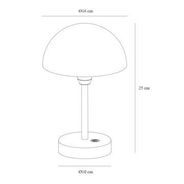 Nordlux - LED Dimmable rechargeable outdoor table lamp ELLEN LED/2,8W/3,7V IP44 black