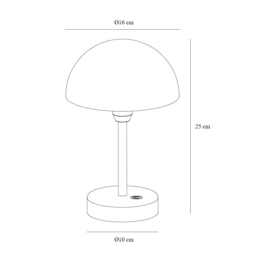 Nordlux - LED Dimmable rechargeable outdoor table lamp ELLEN LED/2,8W/3,7V IP44 black