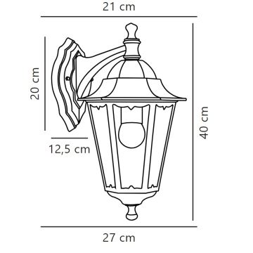 Nordlux - Outdoor wall lamp CARDIFF 1xE27/60W/230V IP44