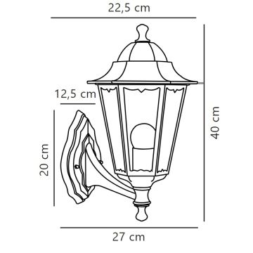 Nordlux - Outdoor wall lamp CARDIFF 1xE27/60W/230V IP44