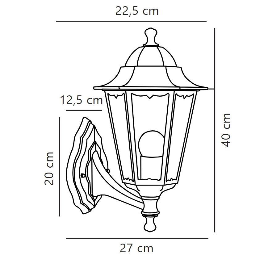 Nordlux - Outdoor wall lamp CARDIFF 1xE27/60W/230V IP44