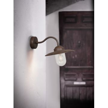 Nordlux - Outdoor wall lamp LUXEMBOURG 1xE27/60W/230V IP54 brown/patina