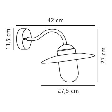 Nordlux - Outdoor wall lamp LUXEMBOURG 1xE27/60W/230V IP54 brown/patina