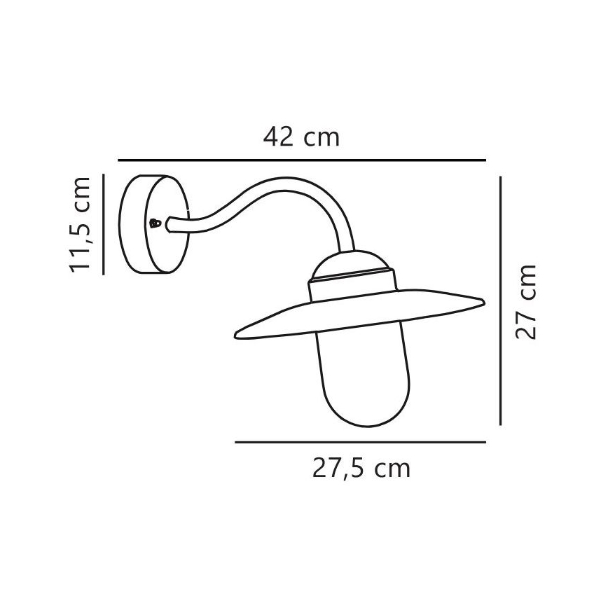 Nordlux - Outdoor wall lamp LUXEMBOURG 1xE27/60W/230V IP54 brown/patina