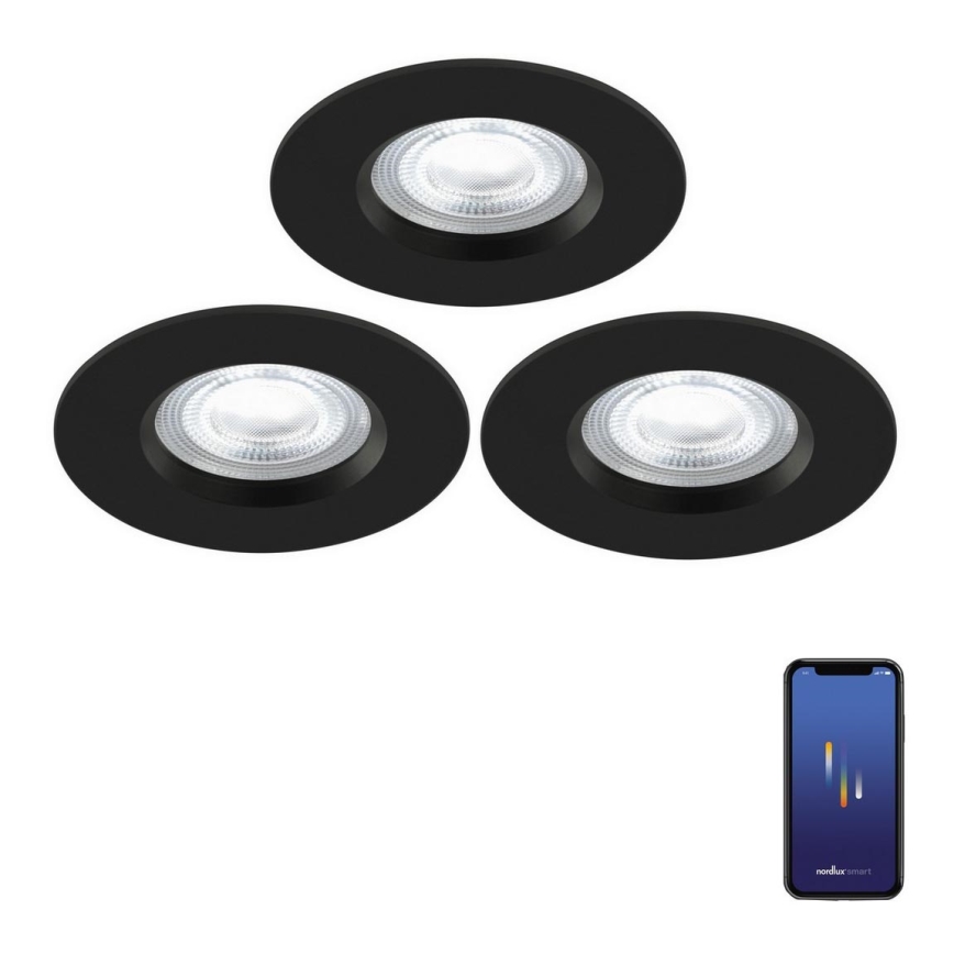 Nordlux - SET 3x LED RGB Dimmable bathroom recessed light DON SMART LED/4,7W/230V 2200-6500K IP65