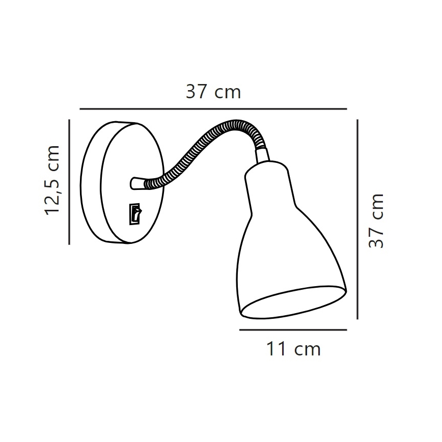 Nordlux - Wall flexible spotlight CYCLONE 1xE14/15W/230V black