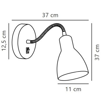 Nordlux - Wall flexible spotlight CYCLONE 1xE14/15W/230V white