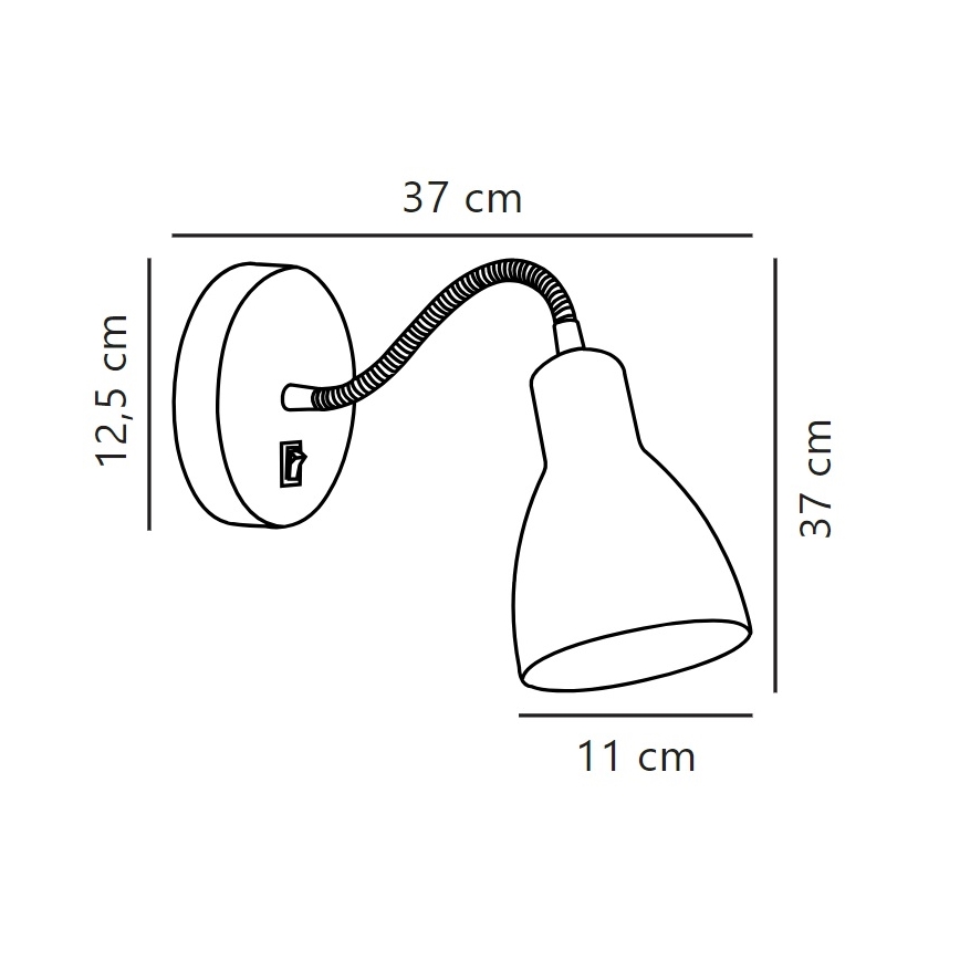 Nordlux - Wall flexible spotlight CYCLONE 1xE14/15W/230V white