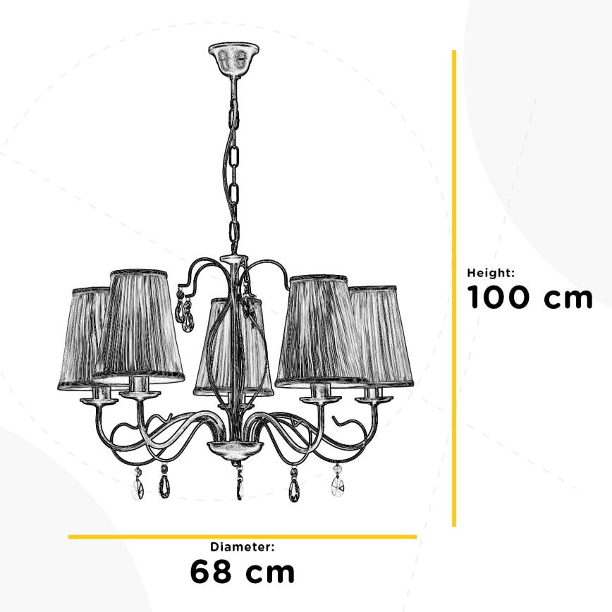 ONLI - Chandelier on a chain DELIA 5xE14/6W/230V