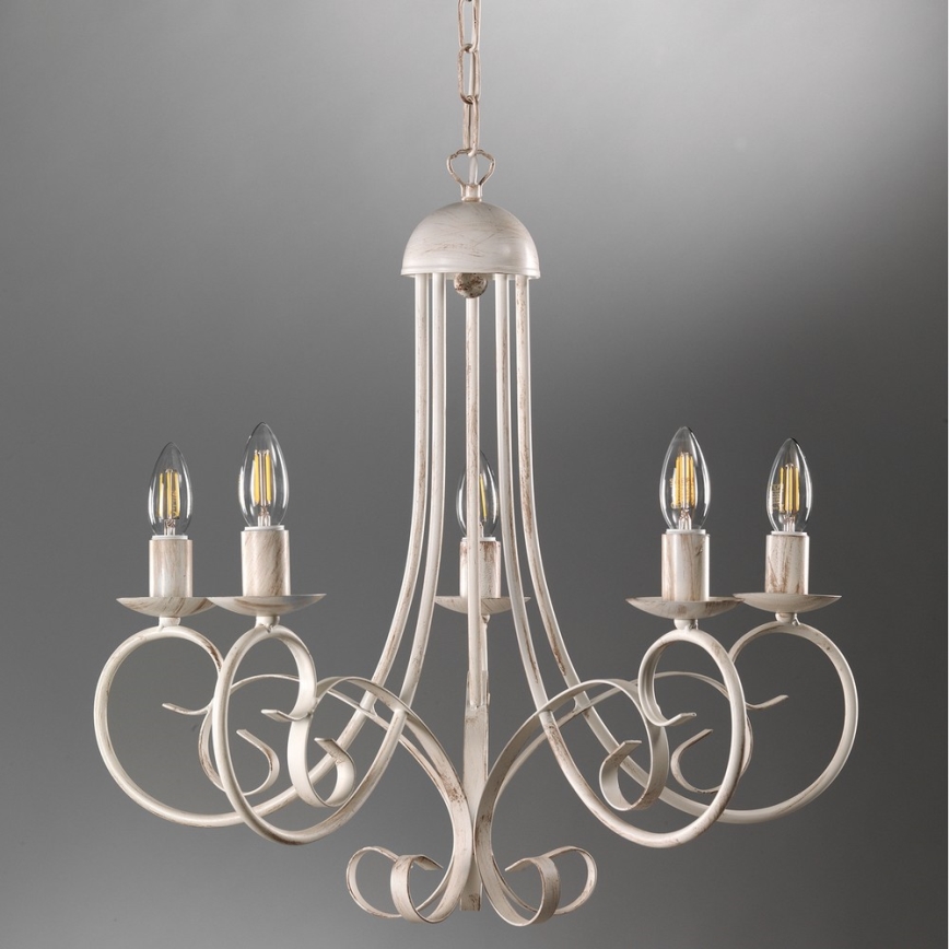 ONLI - Chandelier on a chain POMPEI 5xE14/6W/320V creamy