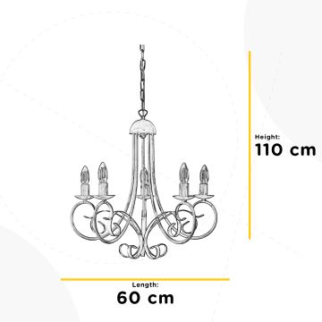 ONLI - Chandelier on a chain POMPEI 5xE14/6W/320V creamy