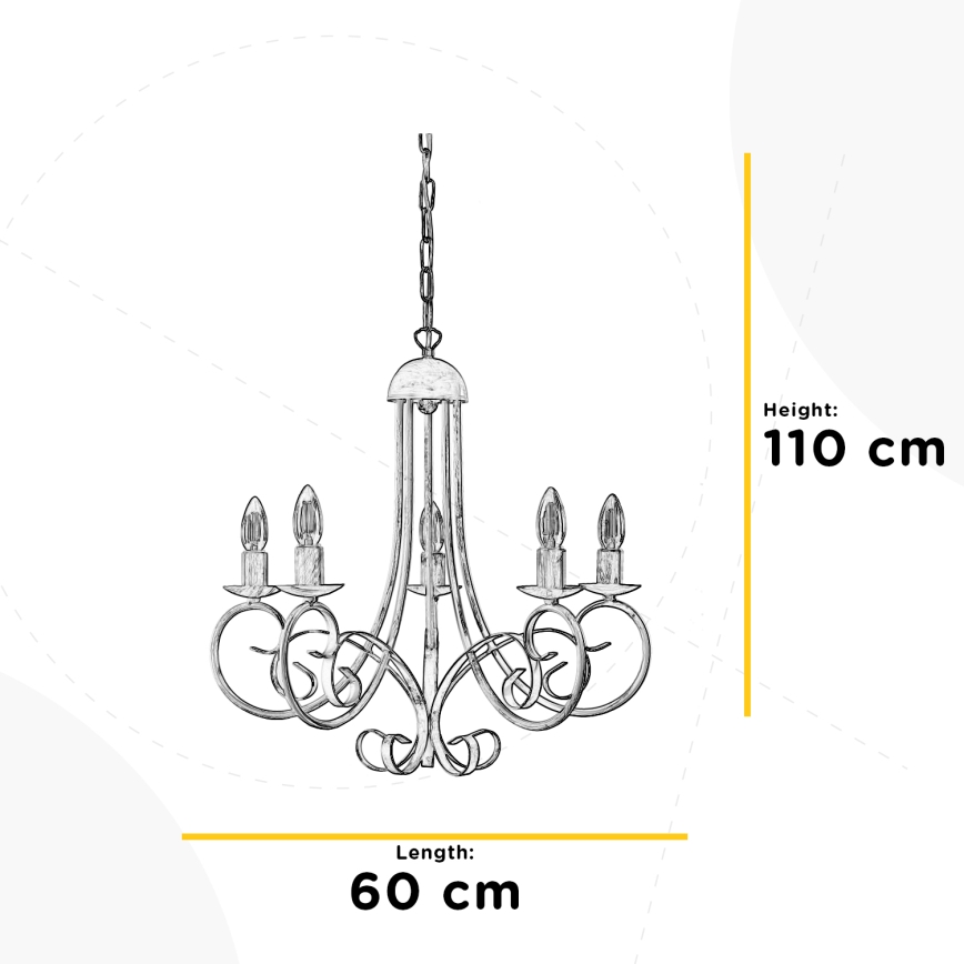 ONLI - Chandelier on a chain POMPEI 5xE14/6W/320V creamy