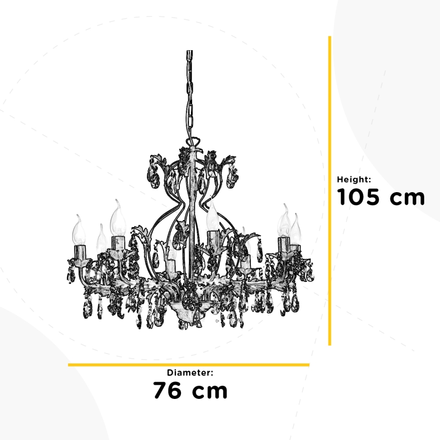 ONLI - Chandelier on a chain TERESA 8xE14/6W/230V bronze