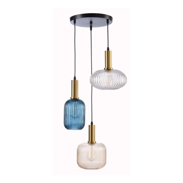 ONLI - Chandelier on a string DOROTY 1xE27/22W/230V blue/gold