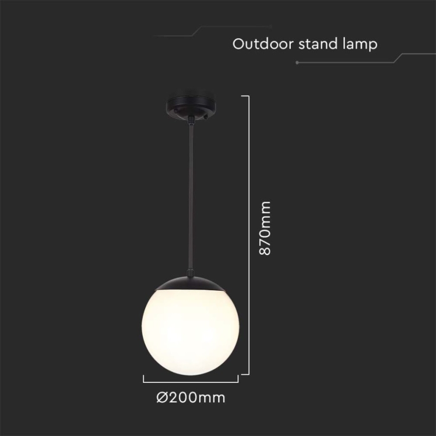 Outdoor chandelier on a string 1xE27/60W/230V IP44 black