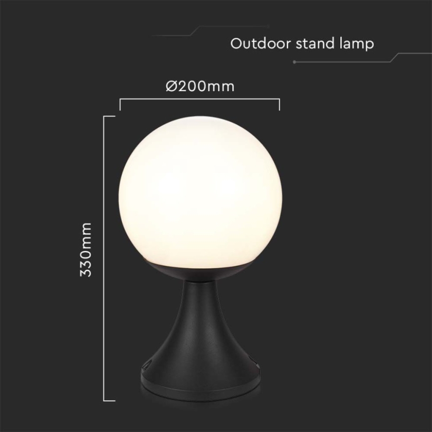 Outdoor lamp 1xE27/60W/230V IP44 33 cm black
