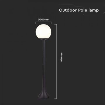 Outdoor lamp 1xE27/60W/230V IP44 97 cm black