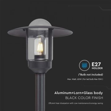 Outdoor lamp 1xE27/60W/230V IP44 black