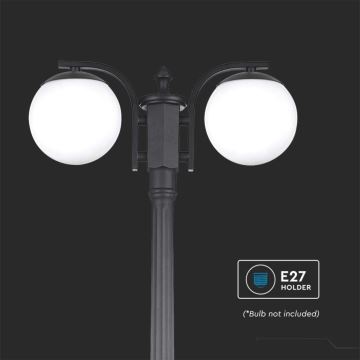 Outdoor lamp 2xE27/60W/230V IP44 199 cm black