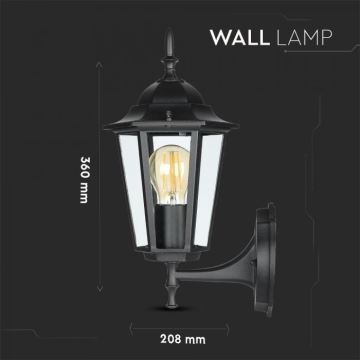 Outdoor wall lamp 1xE27/40W/230V IP44 black
