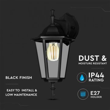 Outdoor wall lamp 1xE27/40W/230V IP44 black