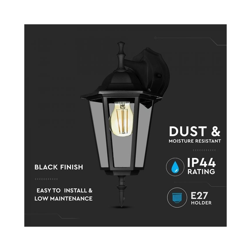 Outdoor wall lamp 1xE27/40W/230V IP44 black