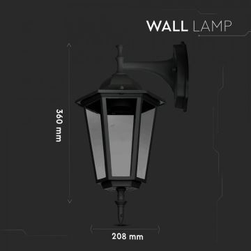 Outdoor wall lamp 1xE27/40W/230V IP44 black