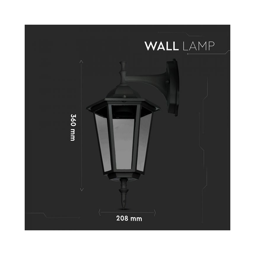 Outdoor wall lamp 1xE27/40W/230V IP44 black