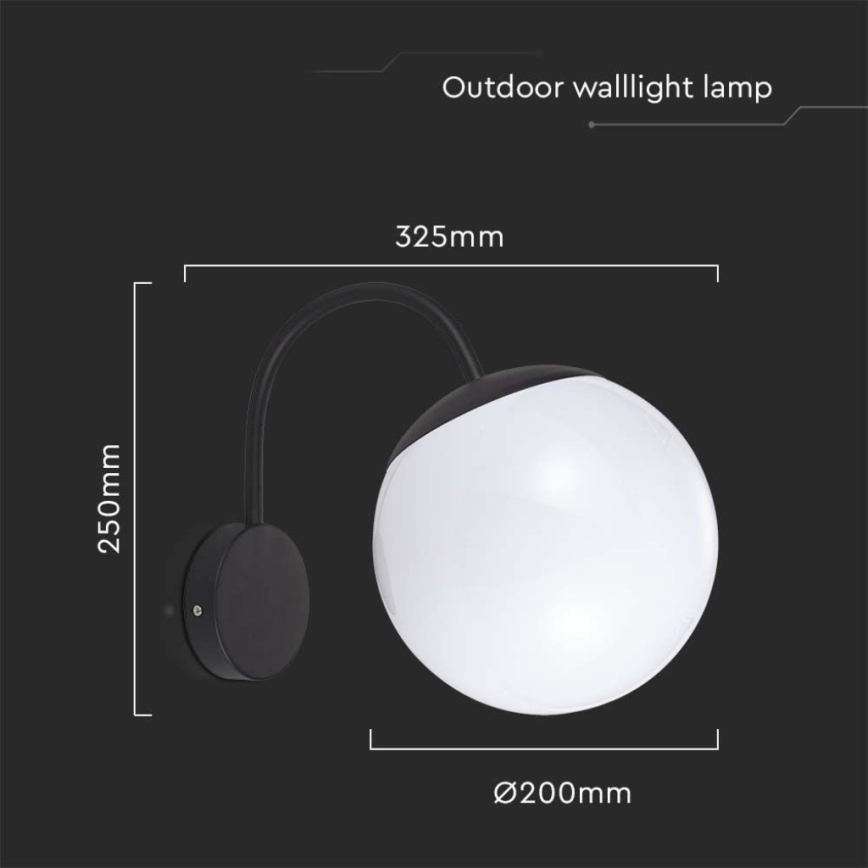 Outdoor wall lamp 1xE27/60W/230V IP44 black