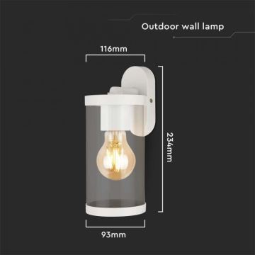 Outdoor wall light 1xE27/60W/230V IP44 white