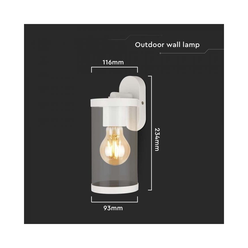 Outdoor wall light 1xE27/60W/230V IP44 white