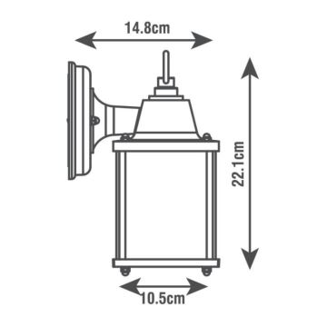 Outdoor wall light SANBOI 1xE27/60W/230V IP44