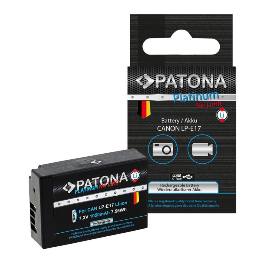 PATONA - Battery Canon LP-E17 1050mAh Li-Ion Platinum Decoded