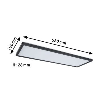 Paulmann 71017 - LED/22W Dimmable panel ATRIA 230V 4000K 20x58 cm black