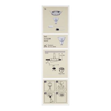 Paulmann 92102 - SET 3xLED-GU10/6,5W Suspended ceiling light 230V