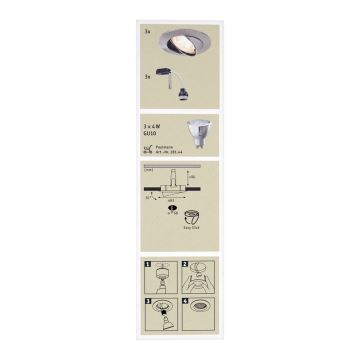 Paulmann 92533 - SET 3xGU10-LED/4W Dimmable bathroom recessed lighting PREMIUM 230V