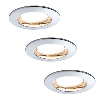 Paulmann 92829 - SET 3x LED/6,8W IP44 Bathroom dimmable recessed light COIN 230V