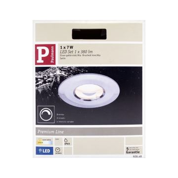 Paulmann 92848 - 1xLED/7W IP65 Bathroom recessed light COIN 230V