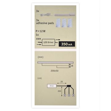 Paulmann 93566 - SET 3xLED/3,2W Furniture lighting SETUP 230V