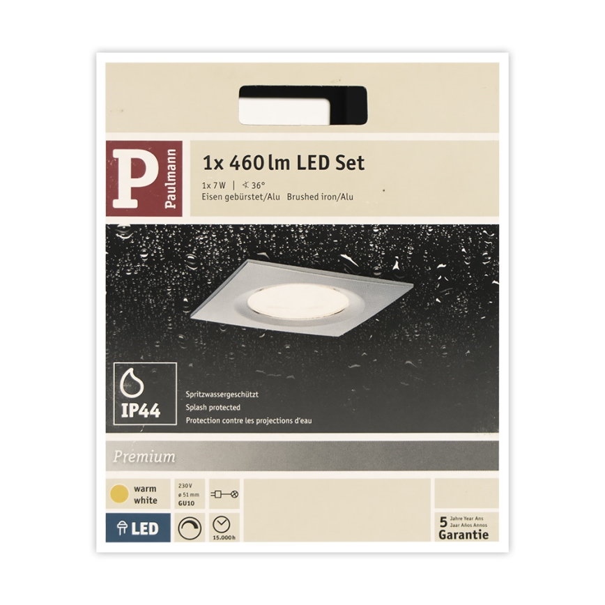 Paulmann 93611 - LED-GU10/7W IP44 Dimmable bathroom recessed light NOVA 230V