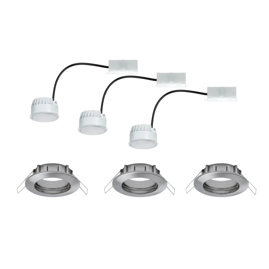 Paulmann 93976 - SET 3xLED/6,8W IP44 Bathroom recessed light COIN 230V