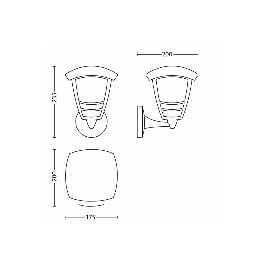 Philips 15380/30/16 - Outdoor wall light MYGARDEN CREEK 1xE27/60W/230V IP44