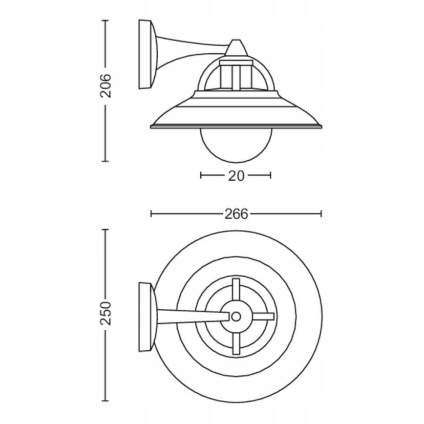 Philips 17381/30/PN - Outdoor wall light COMORANT 1xE27/42W/230V IP44