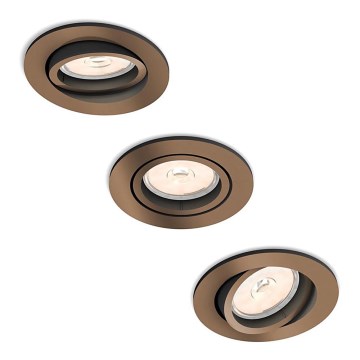 Philips 50393/05/PN - SET 3x Recessed light DONEGAL 1xGU10/5,5W/230V