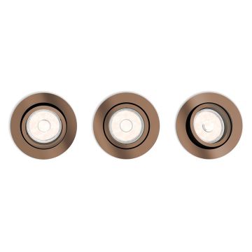 Philips 50393/05/PN - SET 3x Recessed light DONEGAL 1xGU10/5,5W/230V